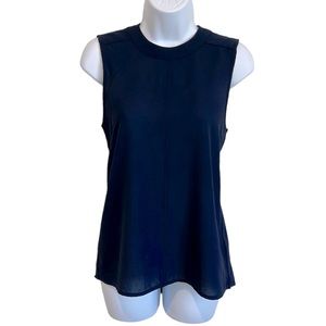 3/$15 Paper Crane Navy Sheer Summer Work Office Blouse